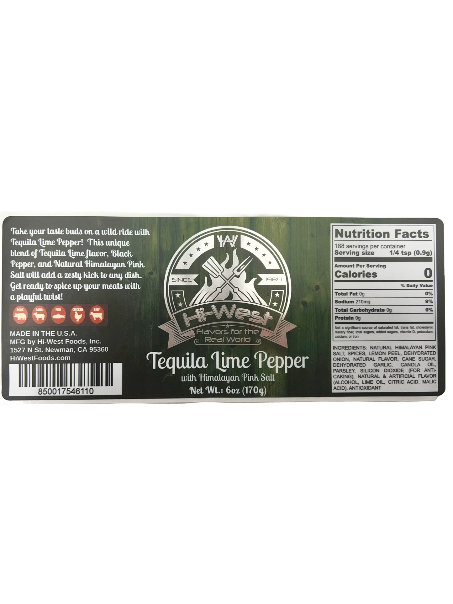 Hi-West Tequila Lime Pepper Seasoning