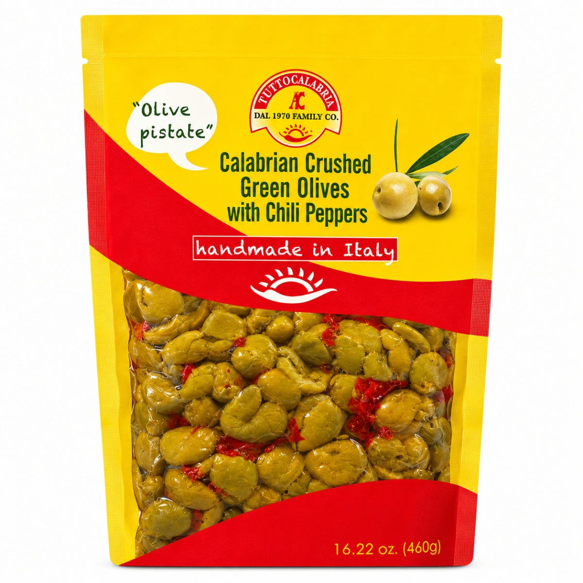 TuttoCalabria Crushed Green Olives with Chili, 16.2 oz
