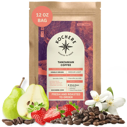 Kochere Coffee Tanzanian Mbeya AB Medium-Light Roast - Pear, Floral, Jasmine Notes