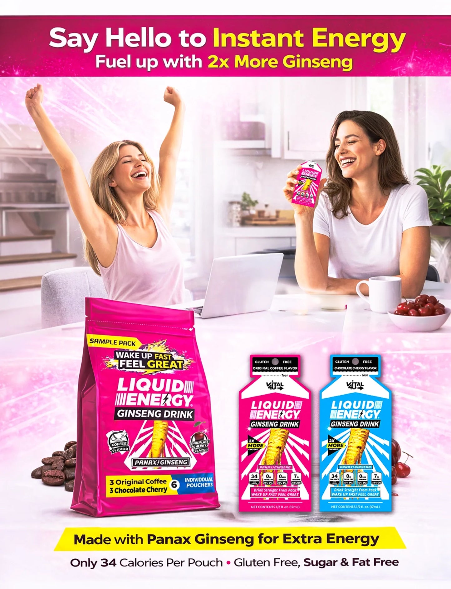 Liquid Energy Ginseng Sample Pack - 6 Pouches