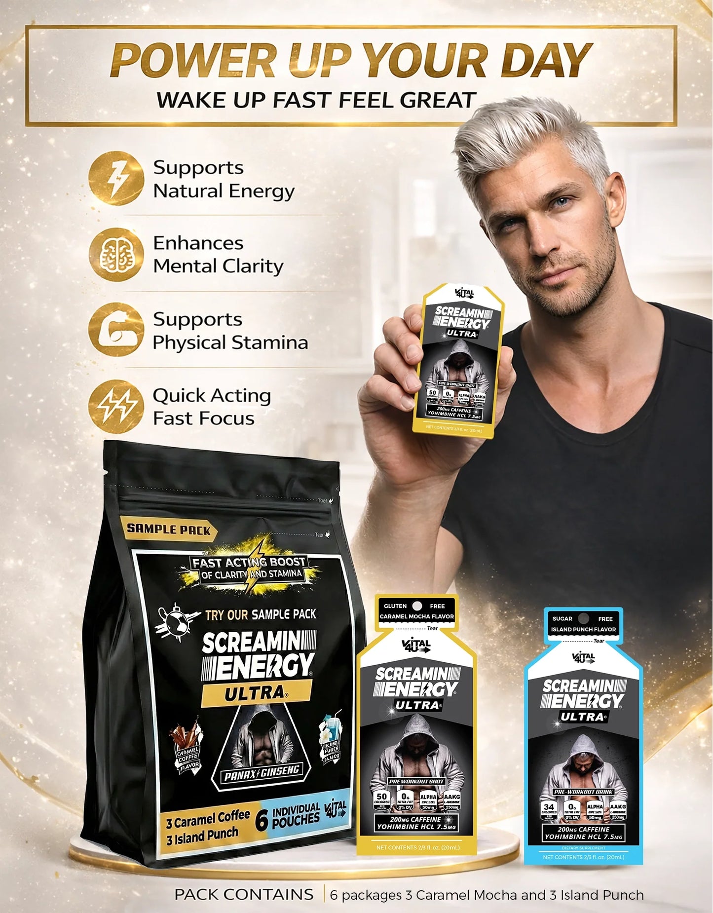 Screamin Energy Ultra Sample Pack - 6 Pouches