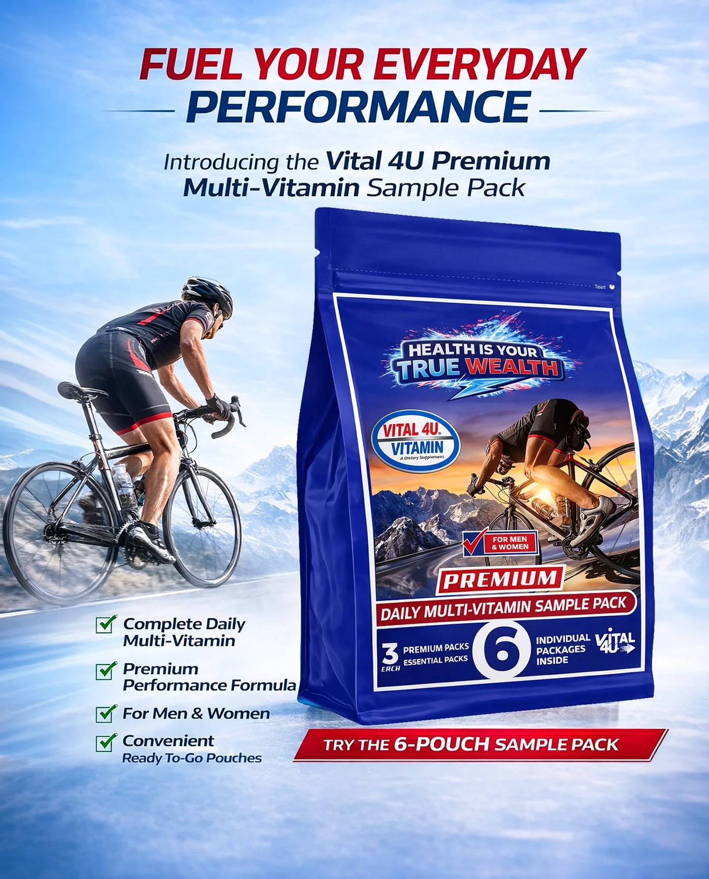 Vital 4U Vitamin Sample Pack - 6 Pouches
