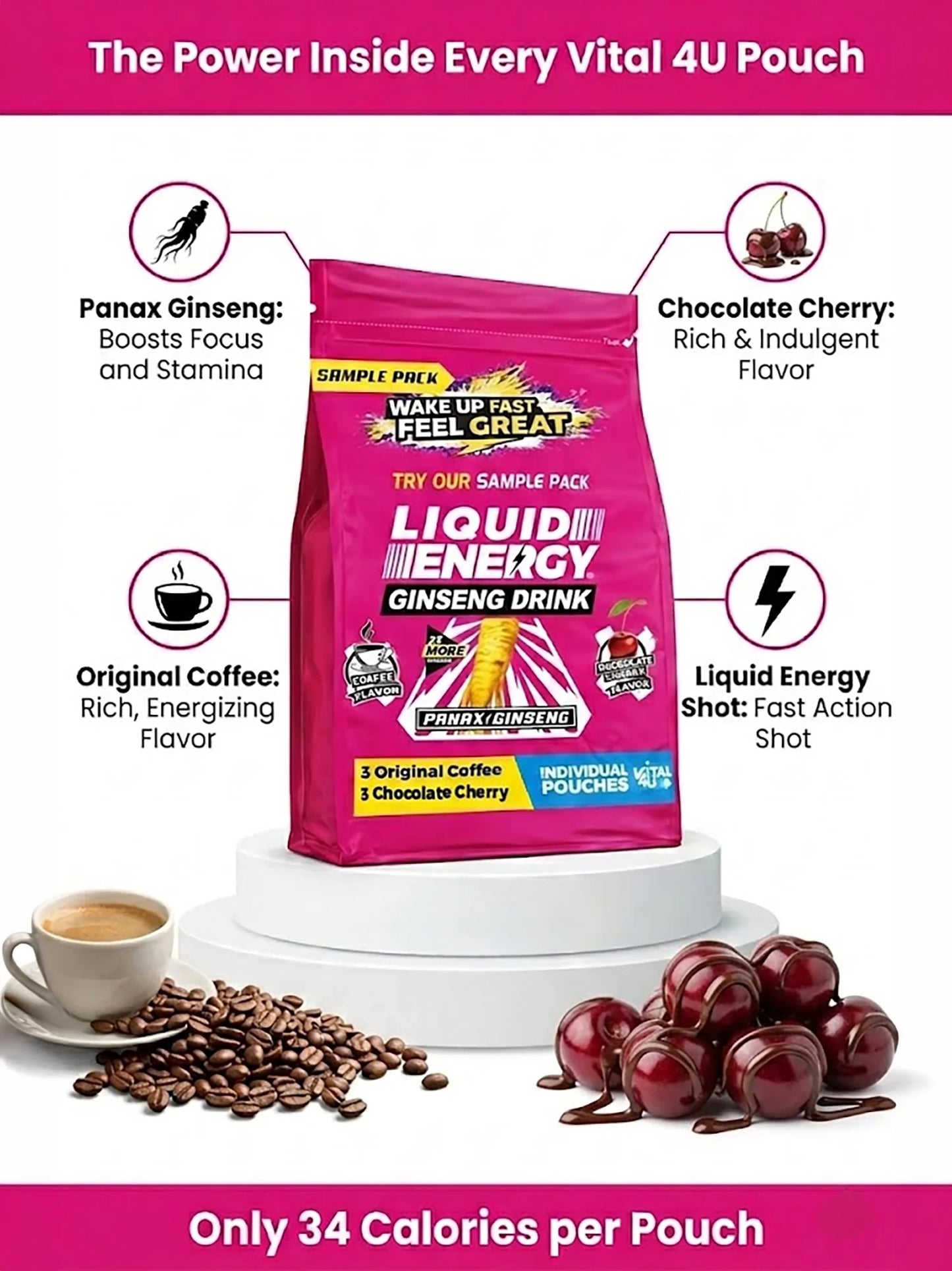 Liquid Energy Ginseng Sample Pack - 6 Pouches