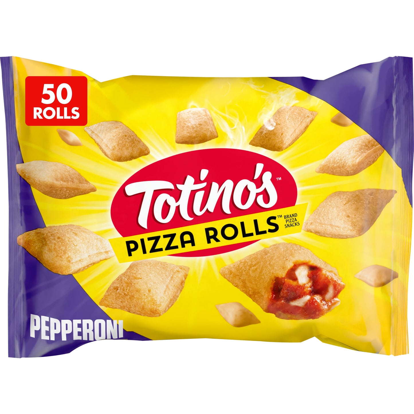 TotinoS Pizza Rolls, Pepperoni Flavored, Frozen Snacks, 50 Rolls, 24.8 Oz