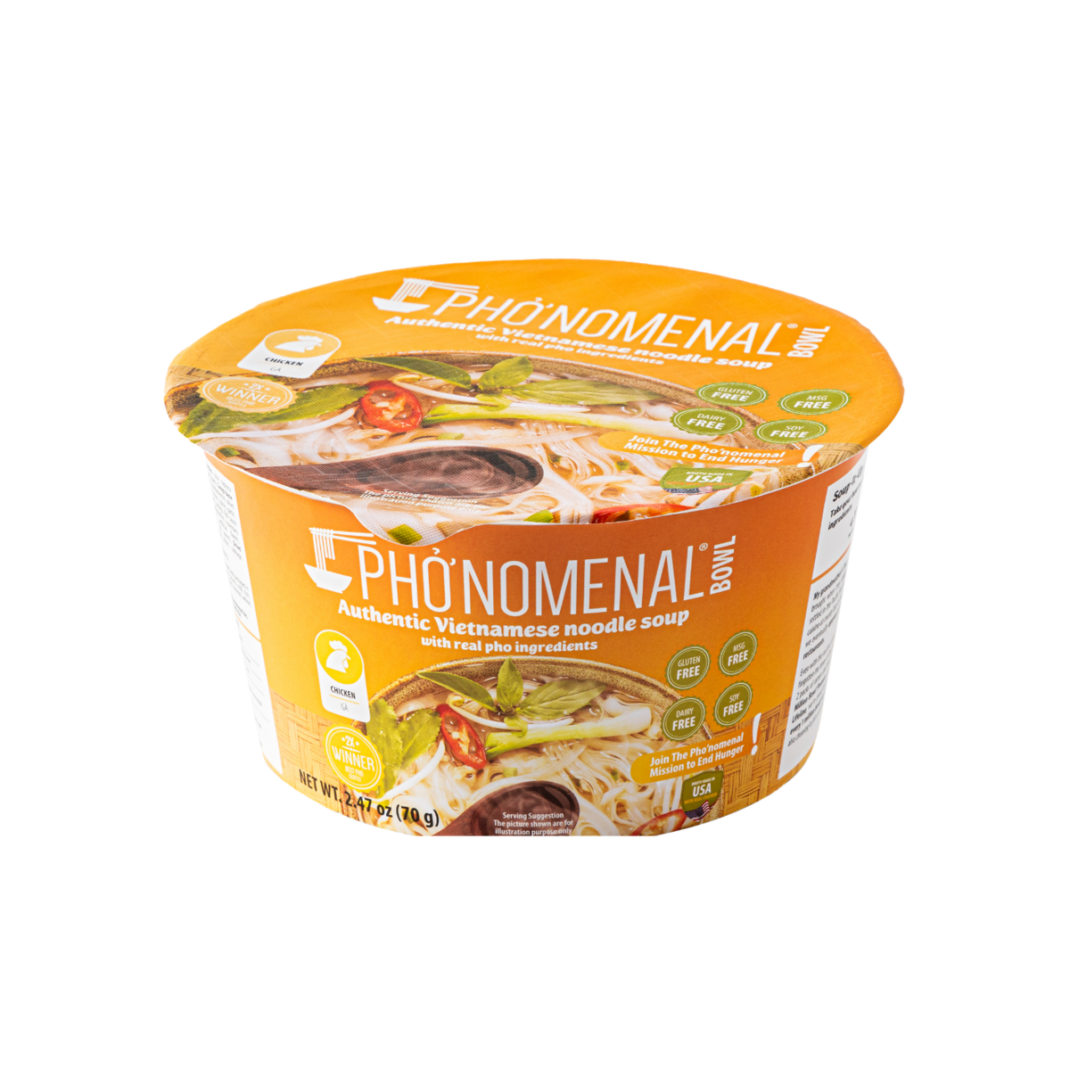 Pho’nomenal Bowl Instant Chicken Pho (Case of 6 Bowls)