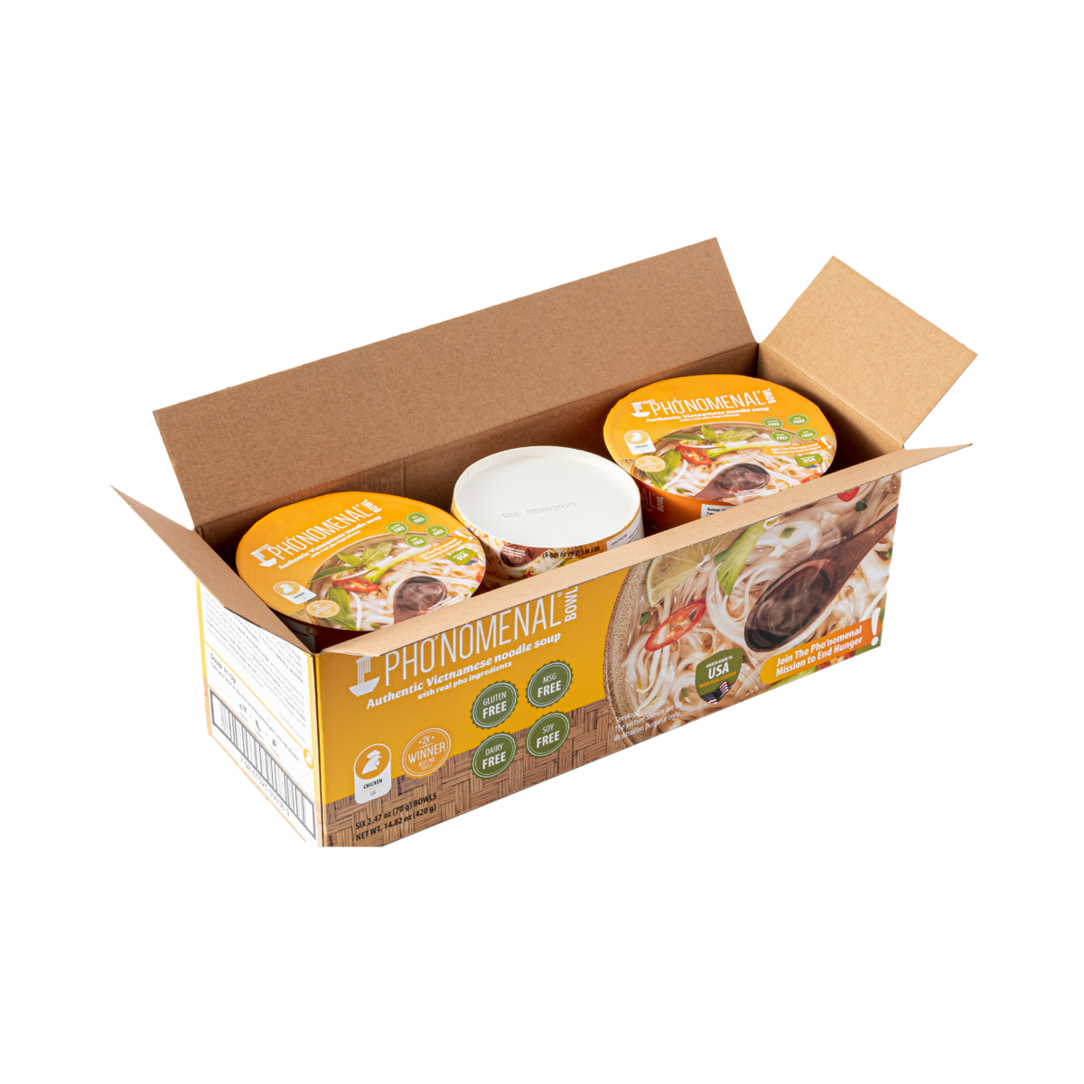 Pho’nomenal Bowl Instant Chicken Pho (Case of 6 Bowls)