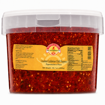 TuttoCalabria Crushed Calabrian Chili Peppers – 98.7 oz (2.8 kg) Tub