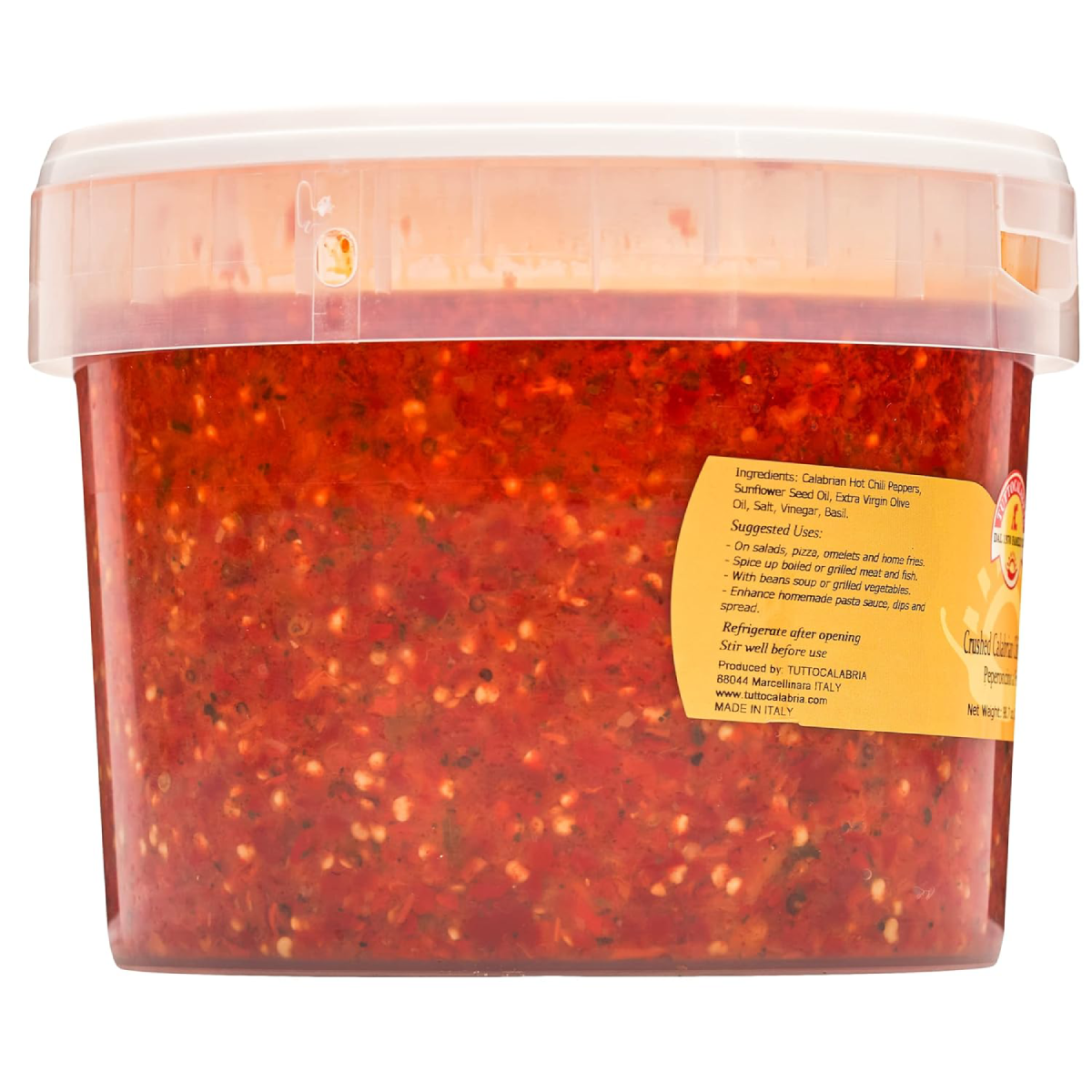 TuttoCalabria Crushed Calabrian Chili Peppers – 98.7 oz (2.8 kg) Tub