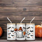 Cute Ghost Halloween 16oz Glass Tumbler – Lid & Straw, Spooky Season Gift