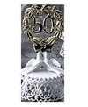 Anniversary Cake Topper - E50-  Golden Anniversary with Doves