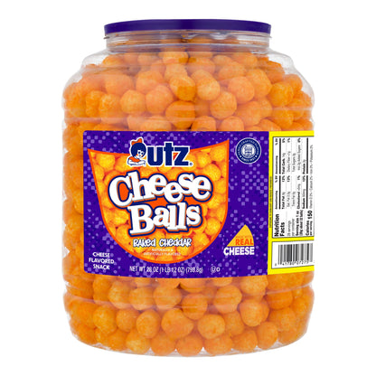 Utz Baked Cheddar Cheese Balls, 28 Oz Barrel