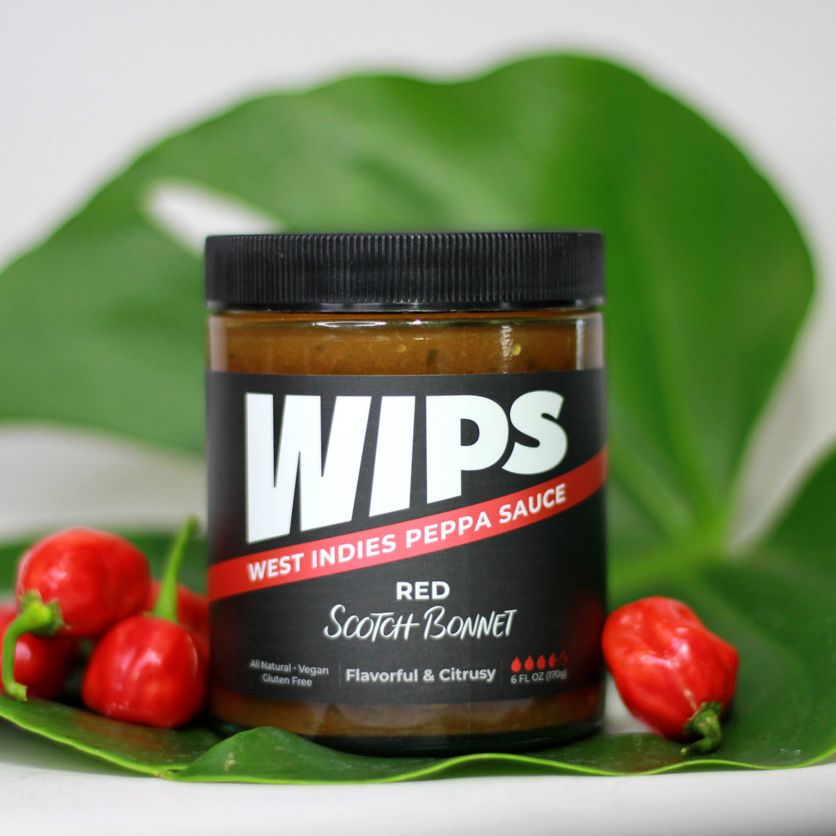 WIPS Red Scotch Bonnet, Citrusy Pepper Sauce (6 fl oz)