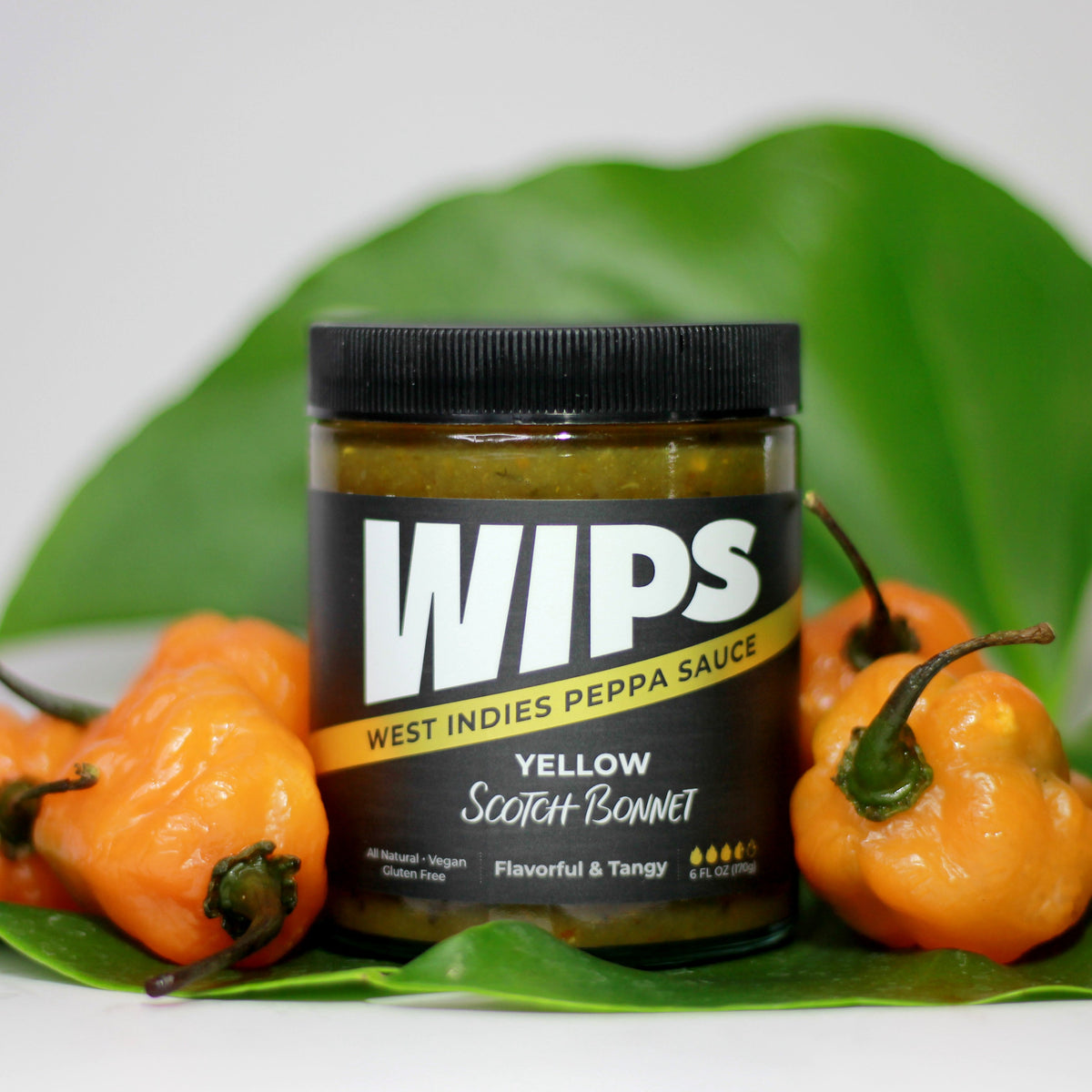 WIPS Yellow Scotch Bonnet, Tangy Pepper Sauce (6 fl oz)