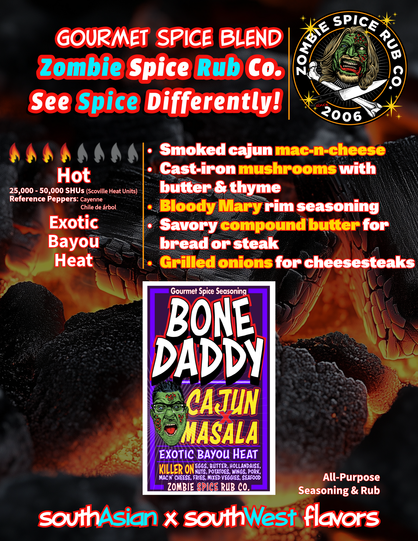 Bone Daddy: Cajun Meets Masala Will Make Holla Yum --by Zombie Spice Rub Co.