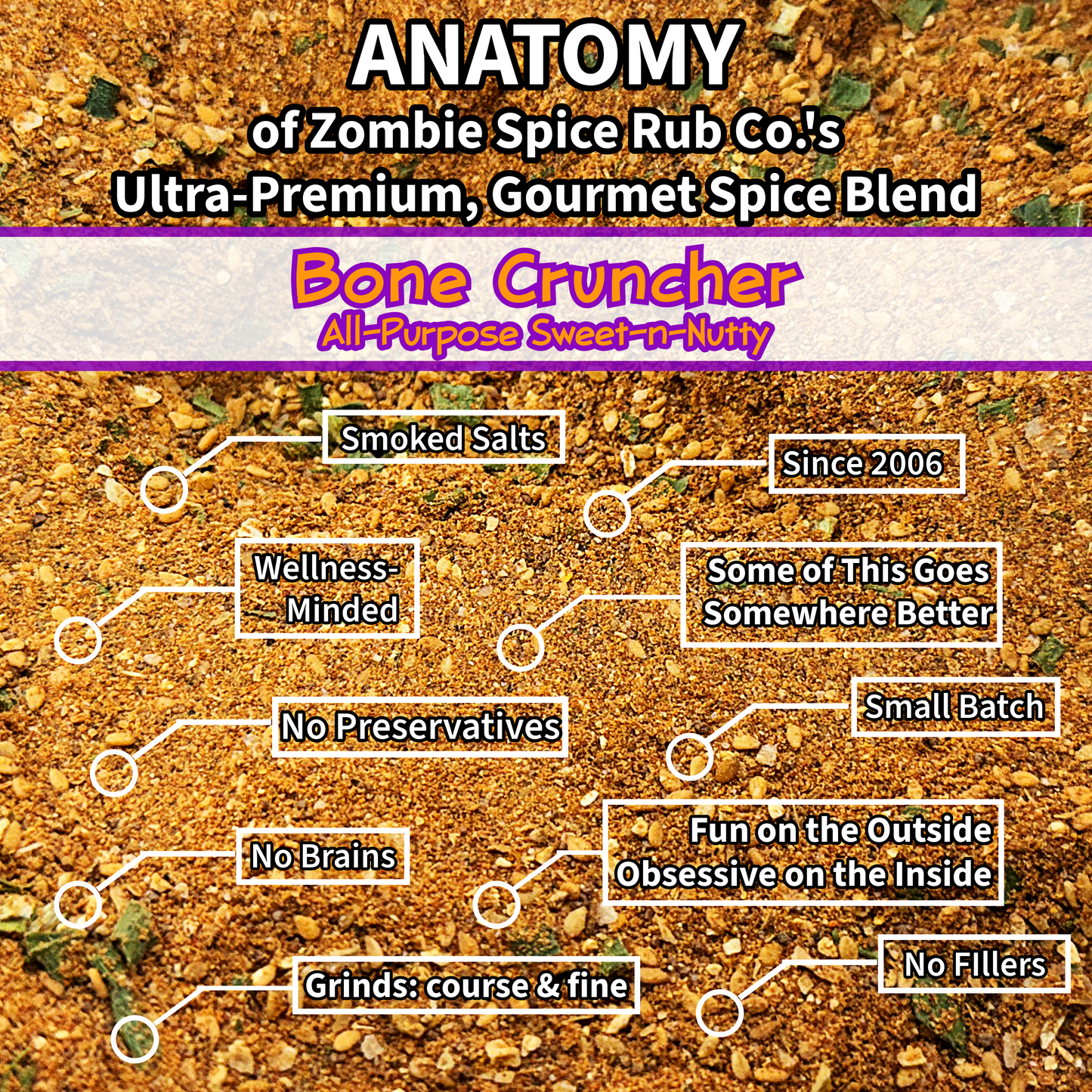 Bone Cruncher: Sweet & Nutty are Your Friends --by Zombie Spice Rub Co.