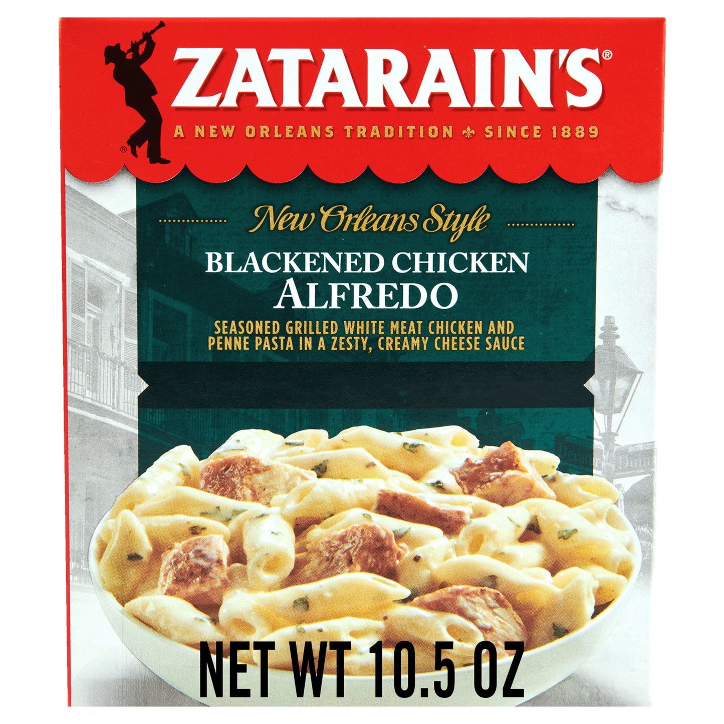 ZatarainS No Artificial Flavors Blackened Chicken Alfredo Frozen Dinner, 10.5 Oz Box