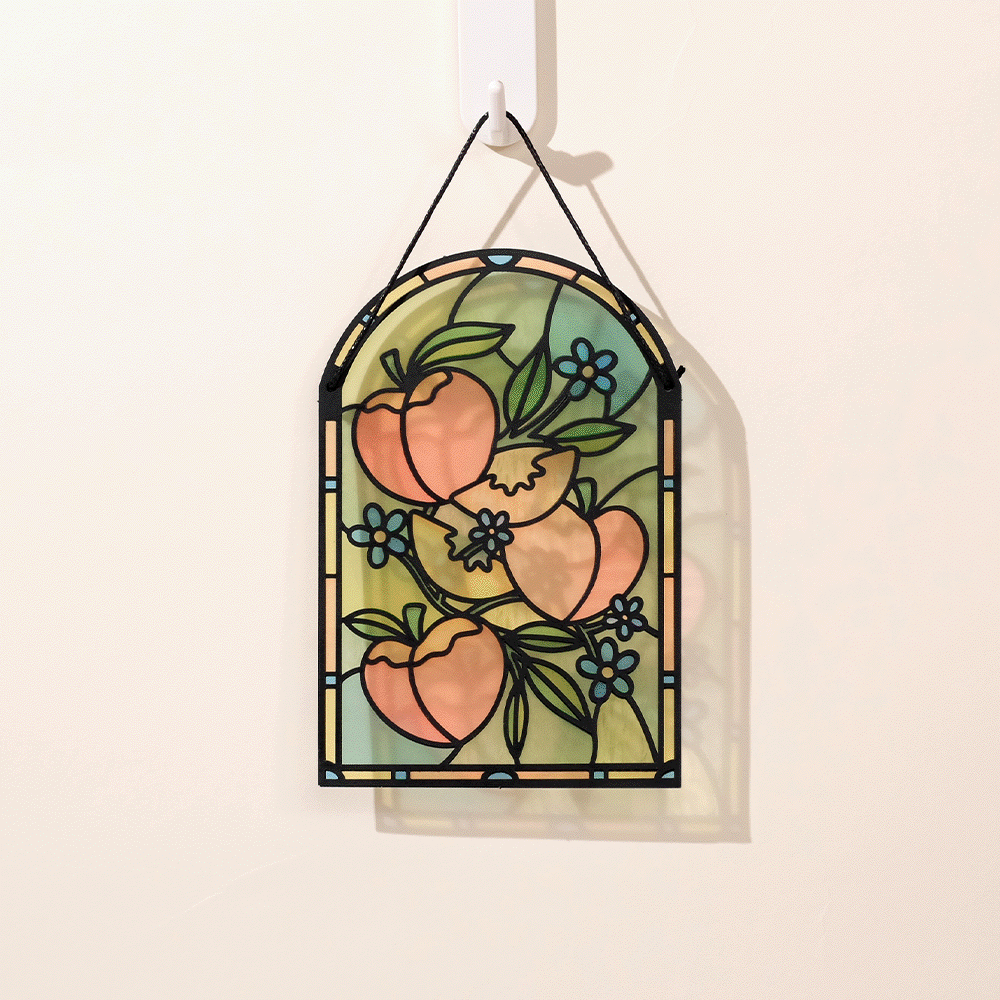 Peachy Birthday Peaches 5"x7" Suncatcher Card