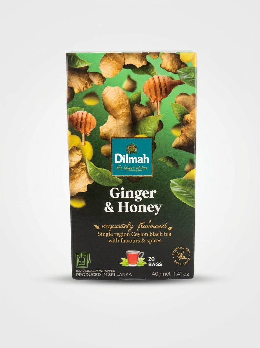 Dilmah Ginger & Honey Tea 40g - Ceylon Black Tea with Natural Spices