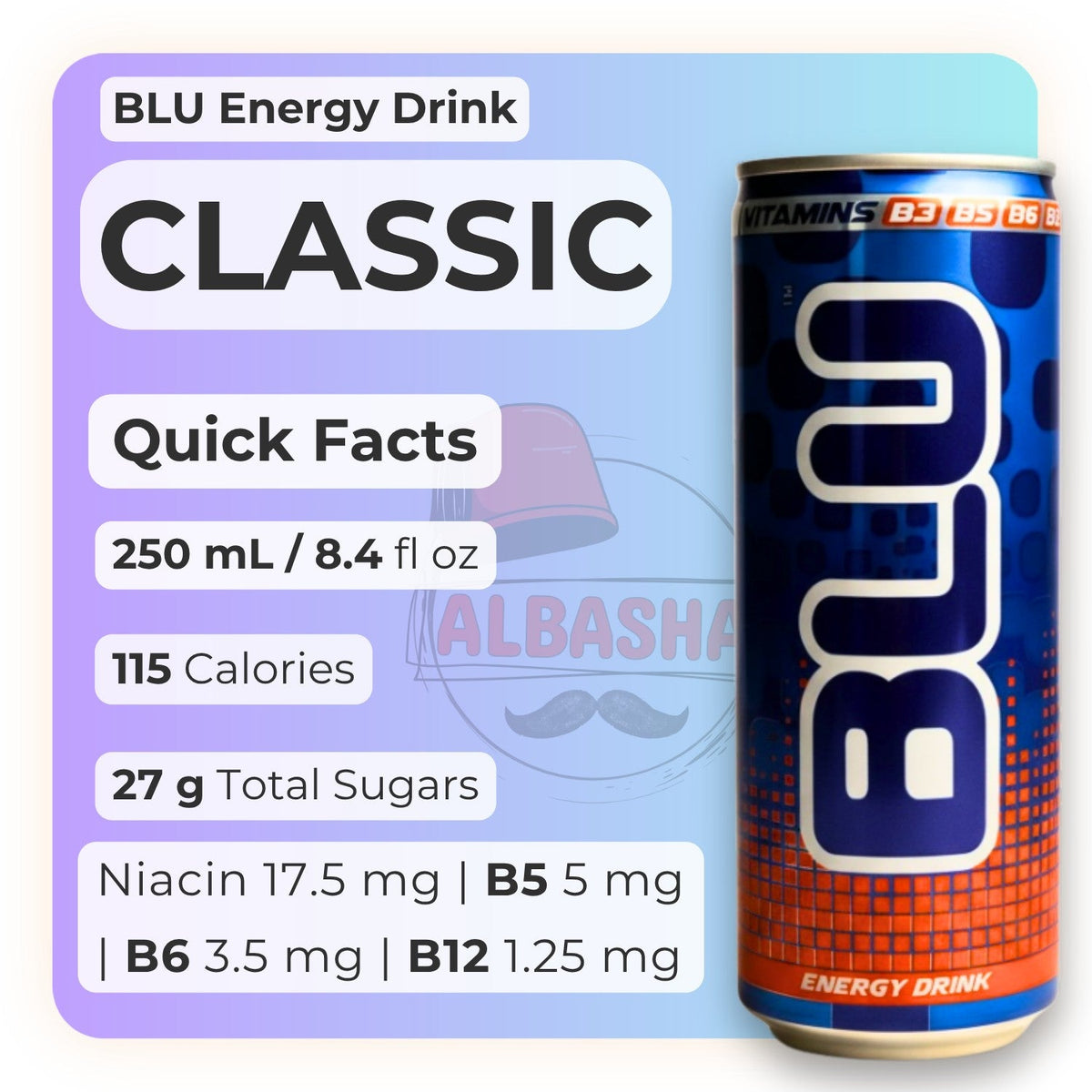 BLU DAY Refreshing  Classic Energy Drink 250ml Can