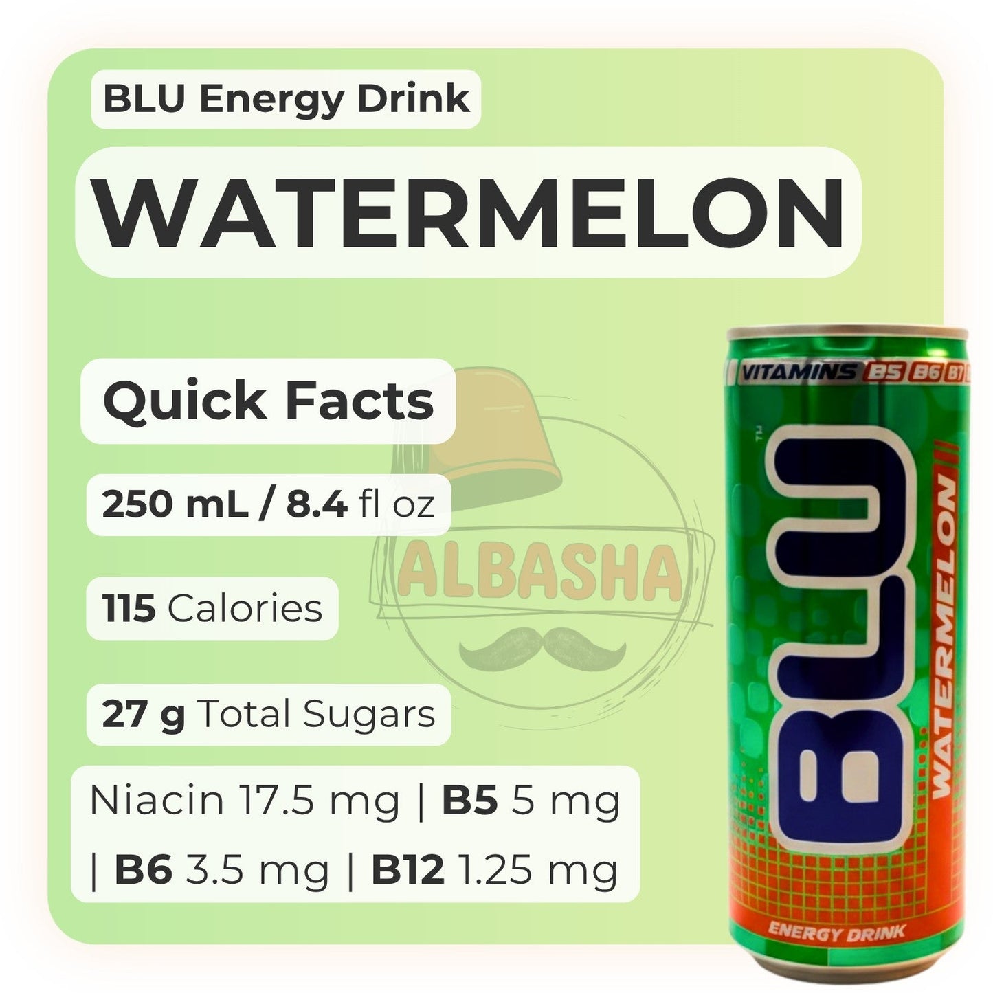BLU DAY Watermelon Energy Drink 250ml