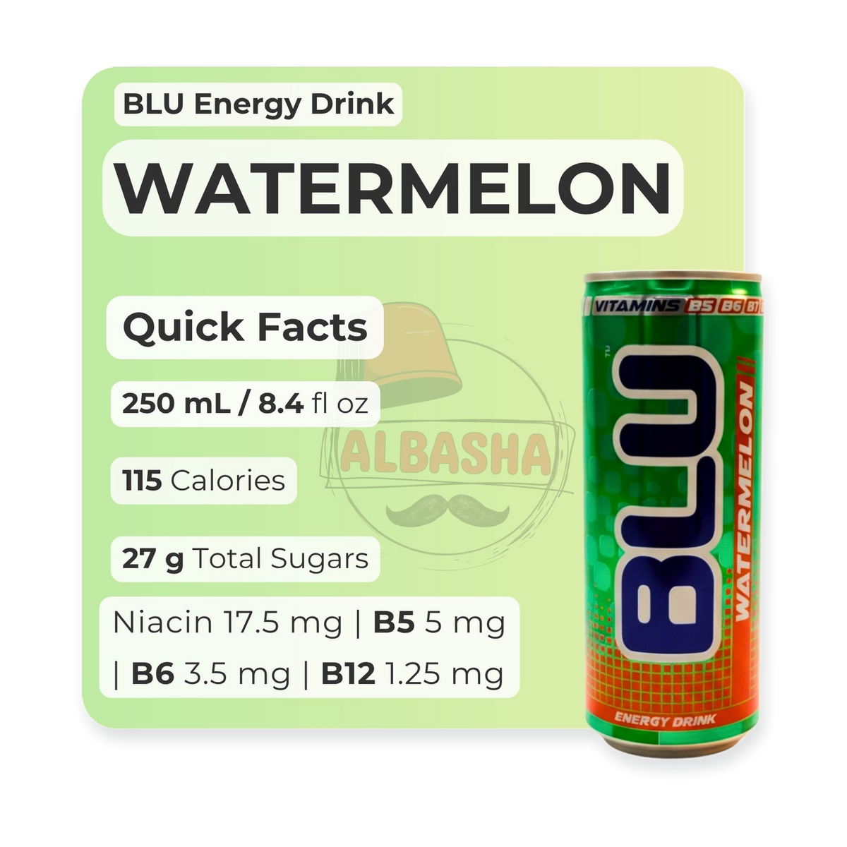 BLU DAY Watermelon Energy Drink 250ml