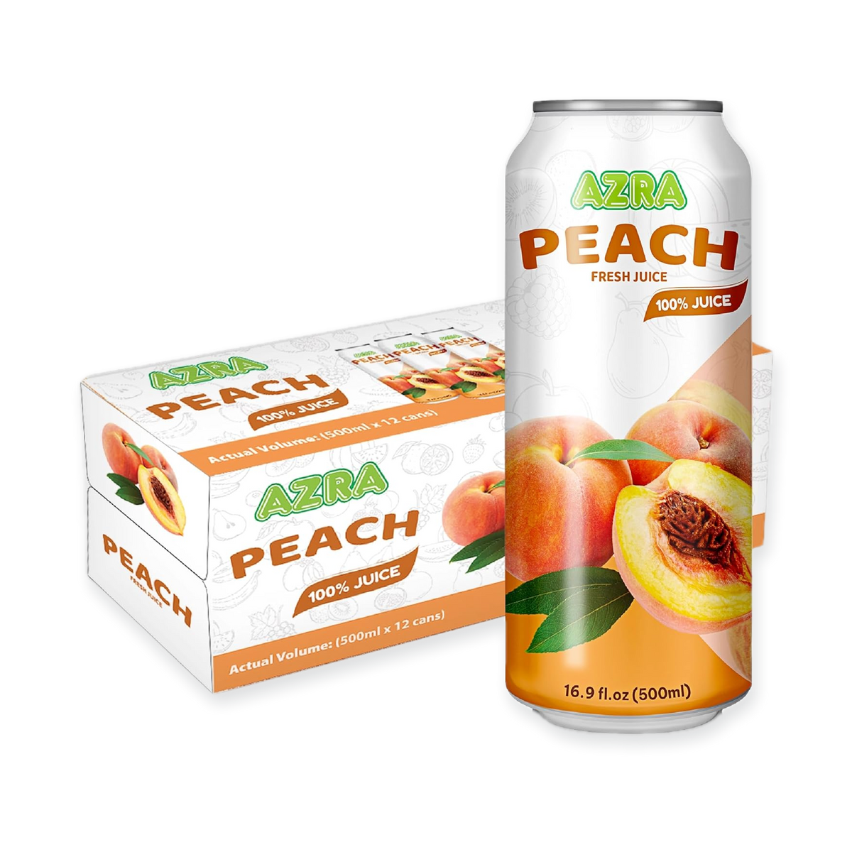 AZRA 100% Juice – 500ml Cans, Zero Sugar Beverages for  Kids & Adults
