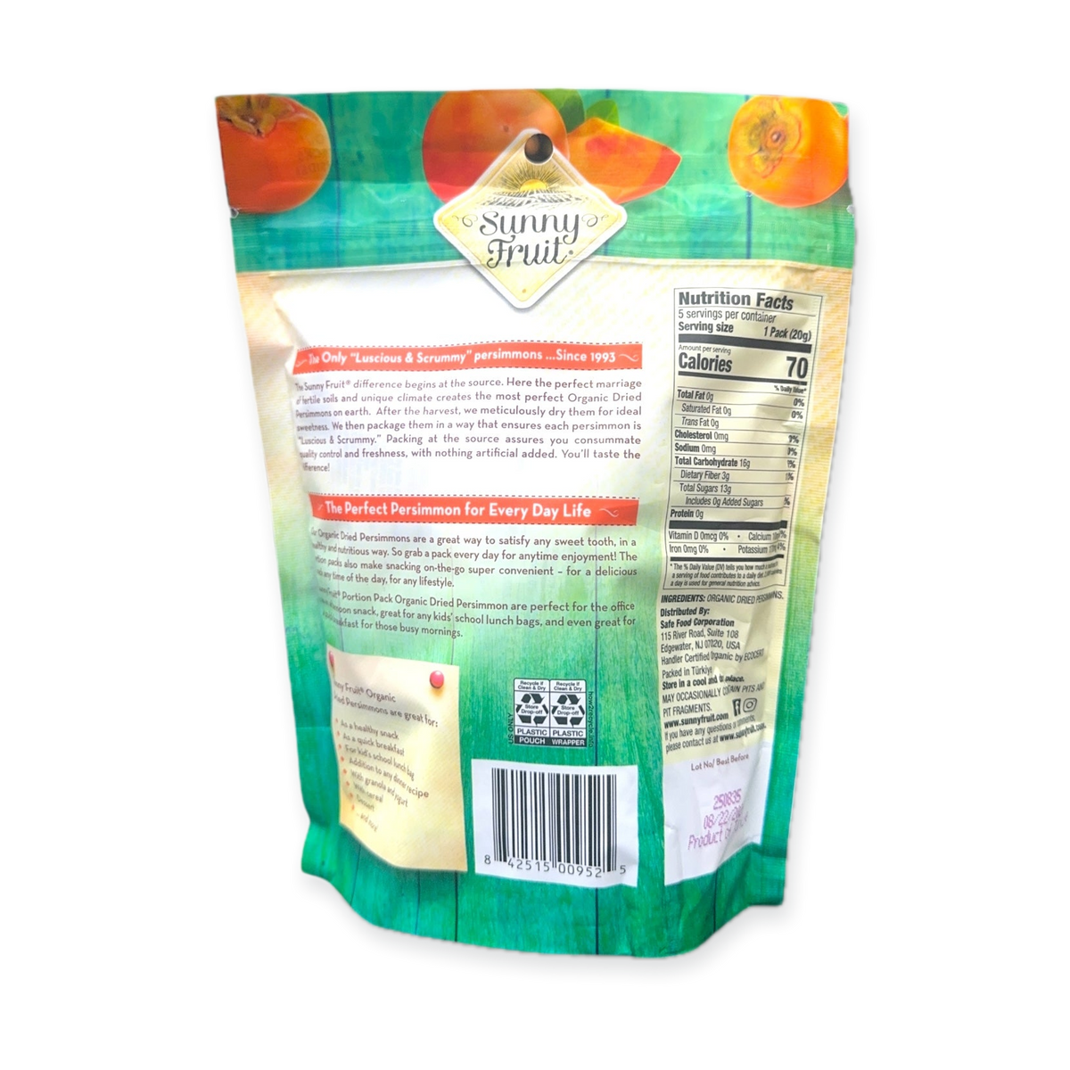 Sunny Fruit Organic Dried Persimmons – Naturally Sweet Snack
