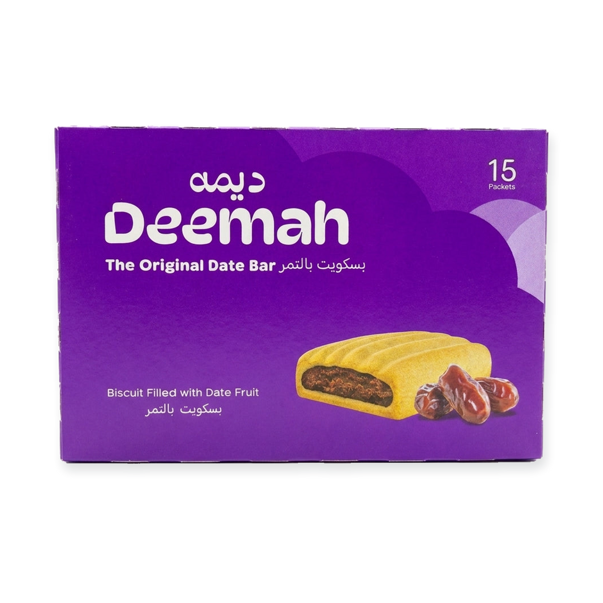 Deemah Original Date Bar 15 Packets - Biscuit Filled with Date Fruit