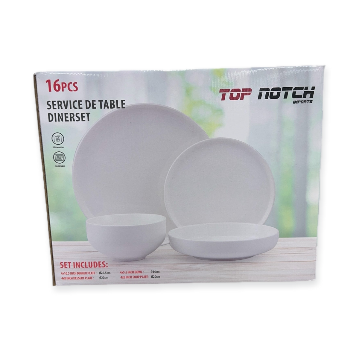 Top Notch White Dinnerware Set – 16 Piece Service for Four