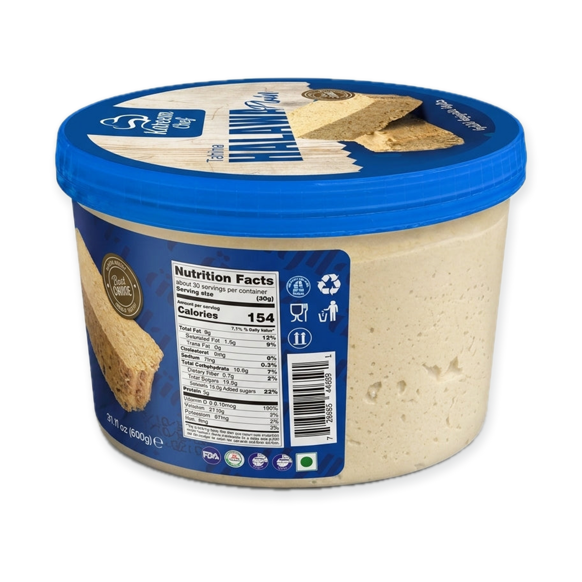 Kareem Chef Tahinia Halawa Plain 900g - Traditional Sesame Halva