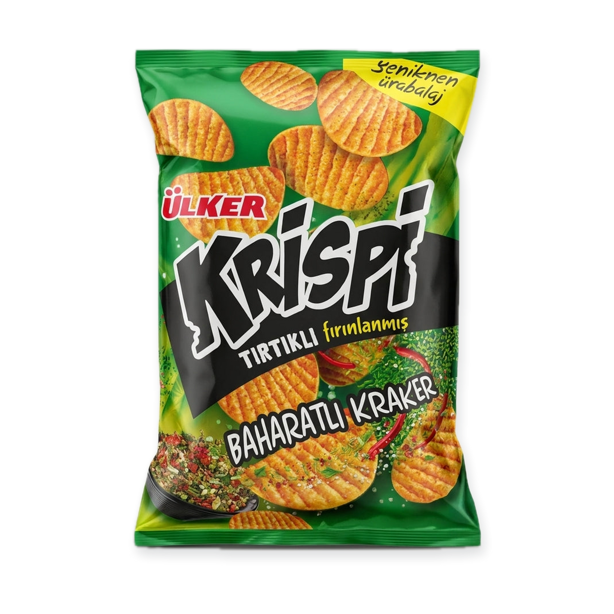 Ülker Krispi Baharatli Kraker 48g - Spicy Pepper Seasoned Crackers