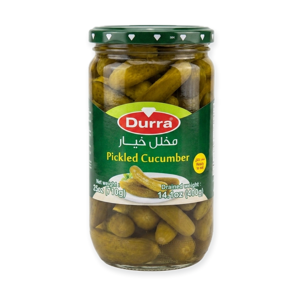 Durra Pickled Cucumber 25.5 oz - Ready to Eat Middle Eastern Pickles