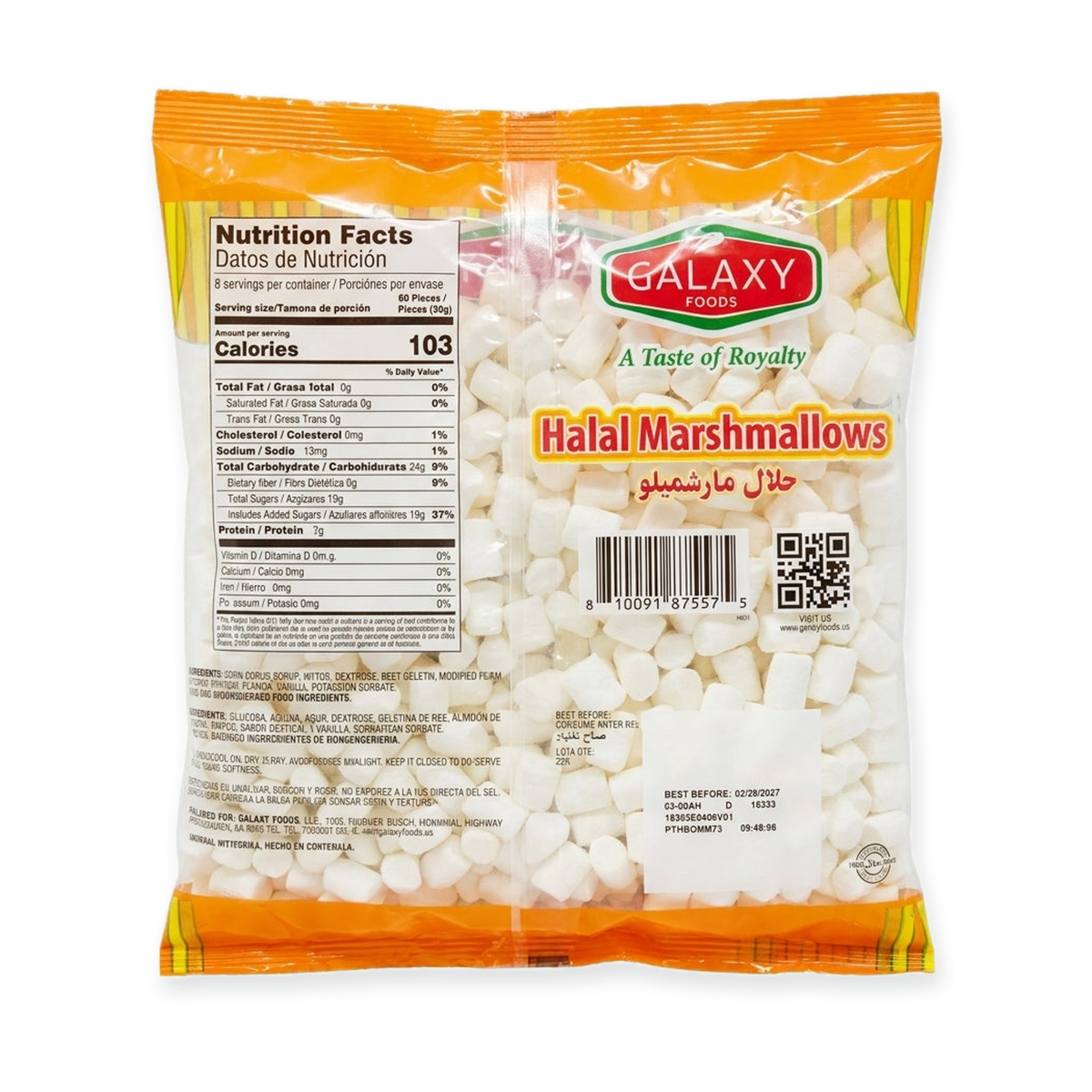 Galaxy Foods Mini Halal Marshmallows - Premium Soft & Fluffy