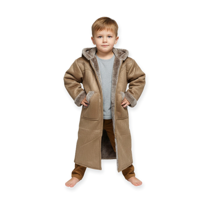 Kids Winter Fur Coat – Hooded & Stylish for 3-4 Year Olds, Warm Faux Fur Outerwear