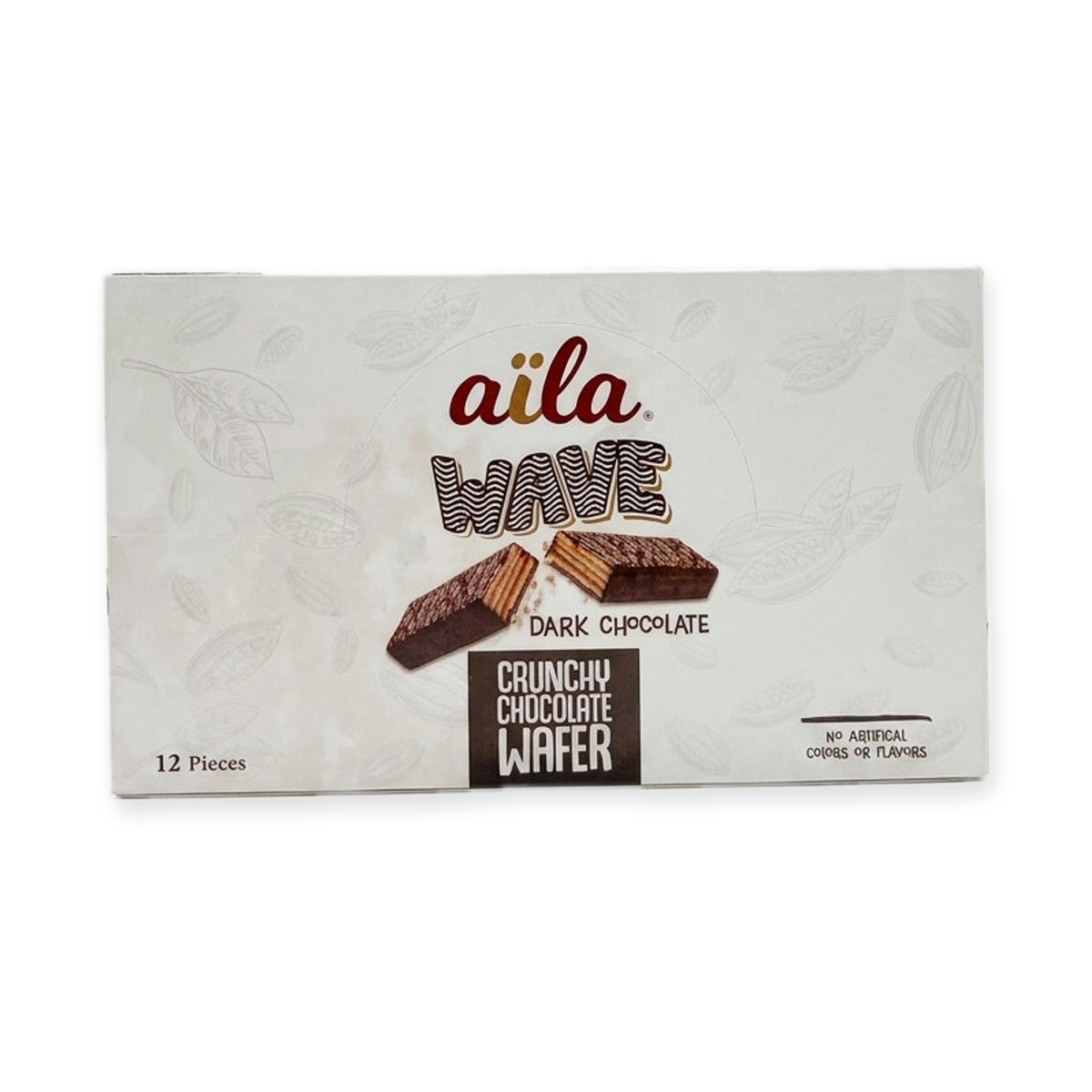 Aila Wavy Dark Chocolate Wafer 12 Pieces - Crunchy Lebanese Treat