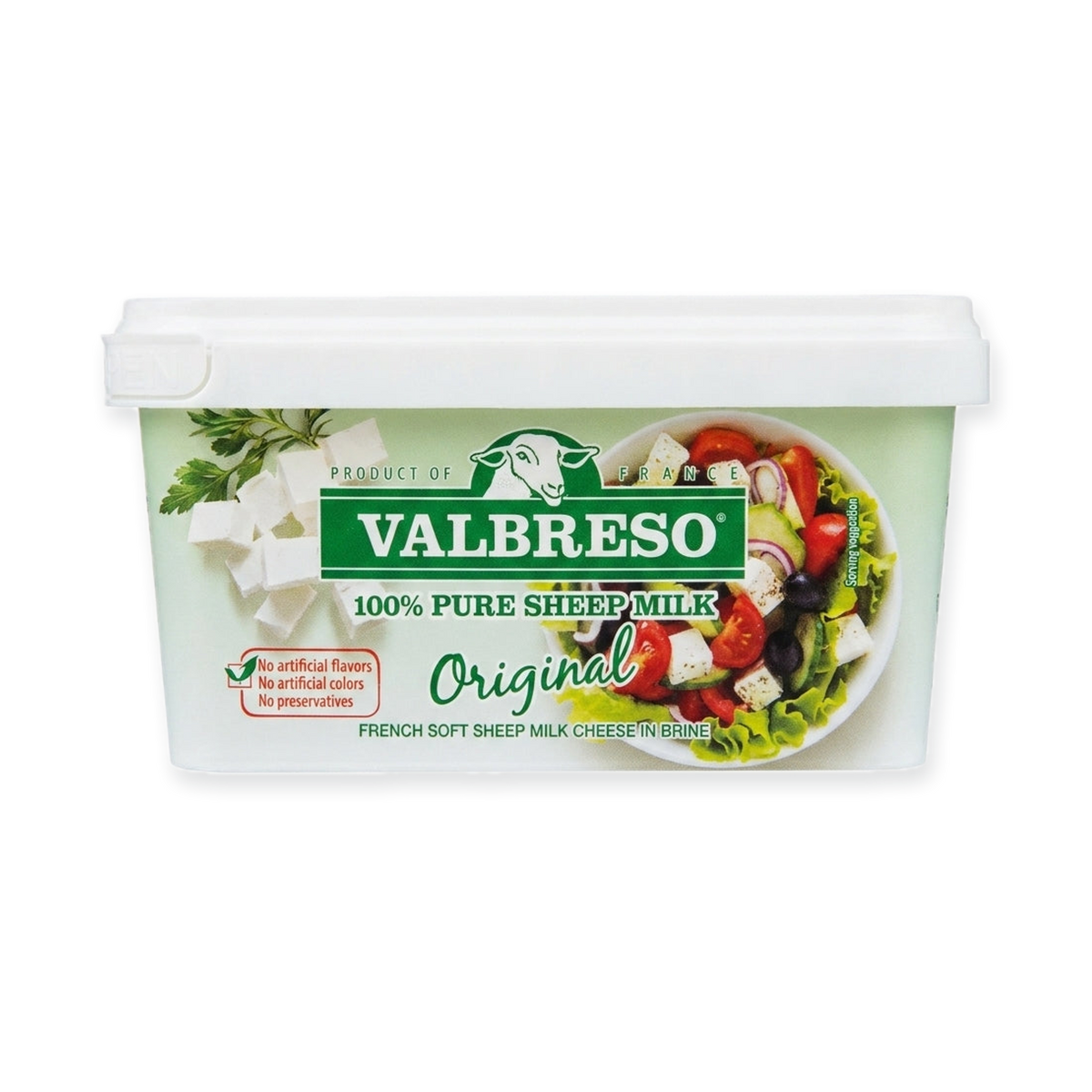 Valbreso Original Sheep Milk Feta 14.1 oz - French Soft Cheese in Brine