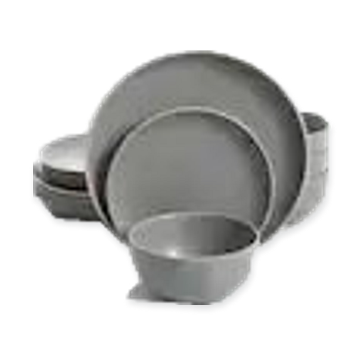 Top Notch Grey Stoneware 12-Piece Dinnerware Set
