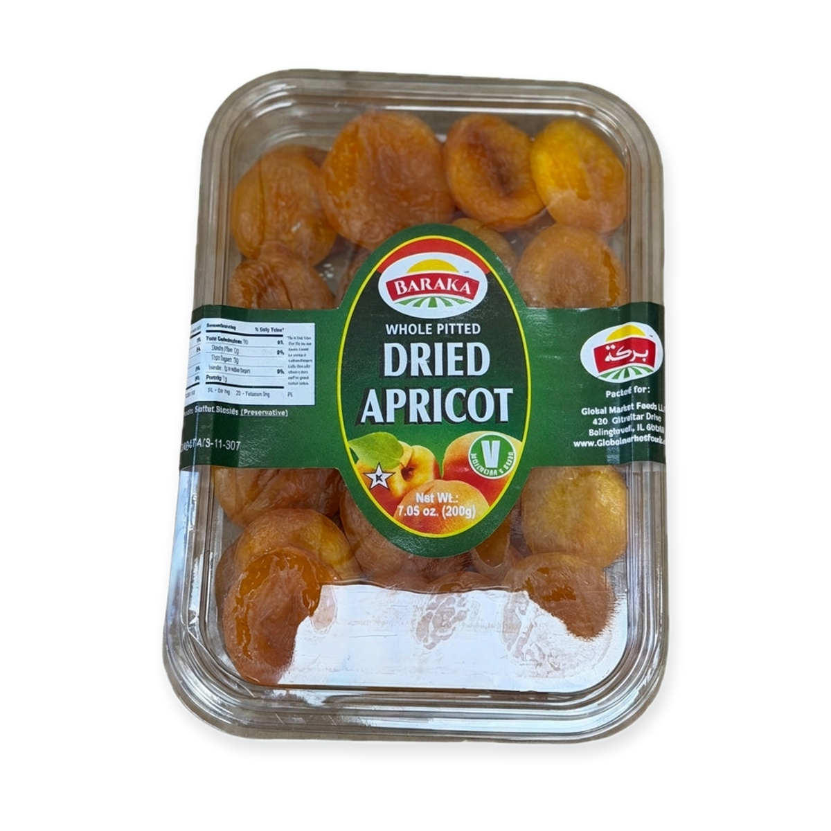 Baraka Whole Pitted Dried Apricot 7.05 oz - Premium Turkish Apricots