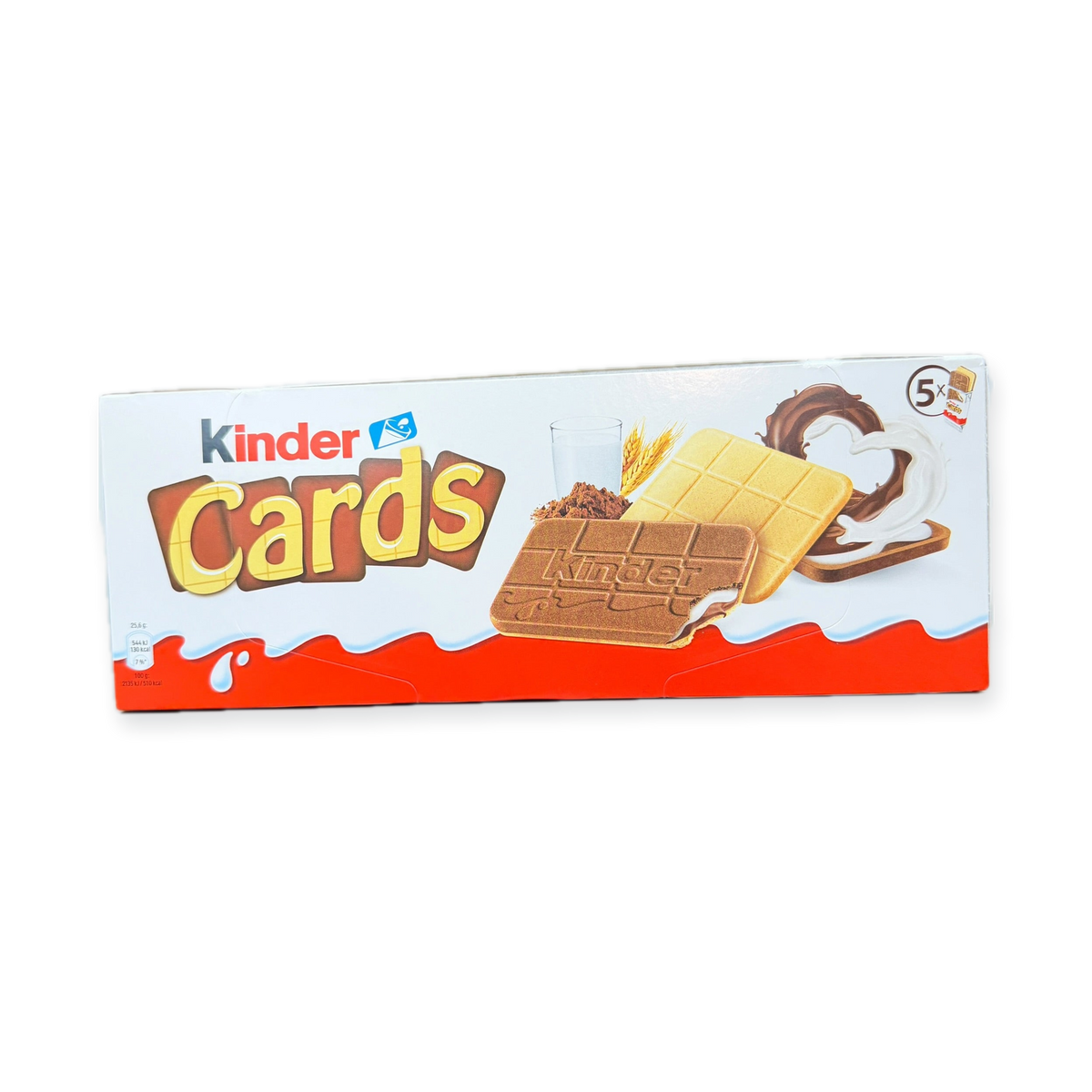 Kinder Cards 128g (5x2 Pack) - Premium Milk & Cocoa Biscuits