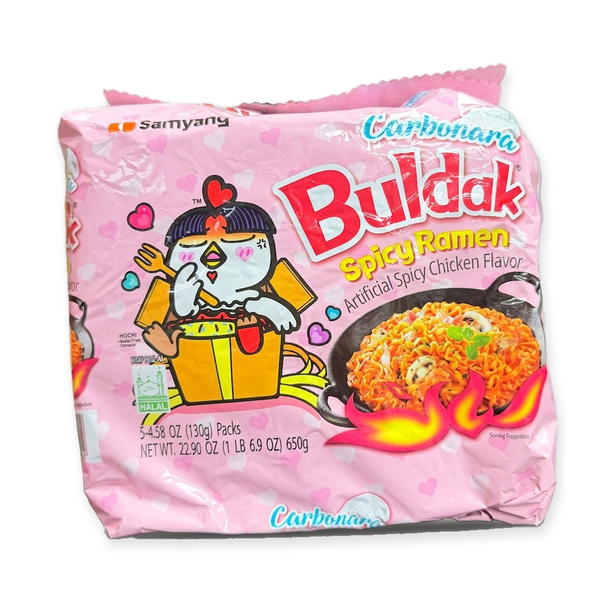 Samyang Carbonara Buldak Spicy Ramen 650g - Korean Hot Chicken Noodles