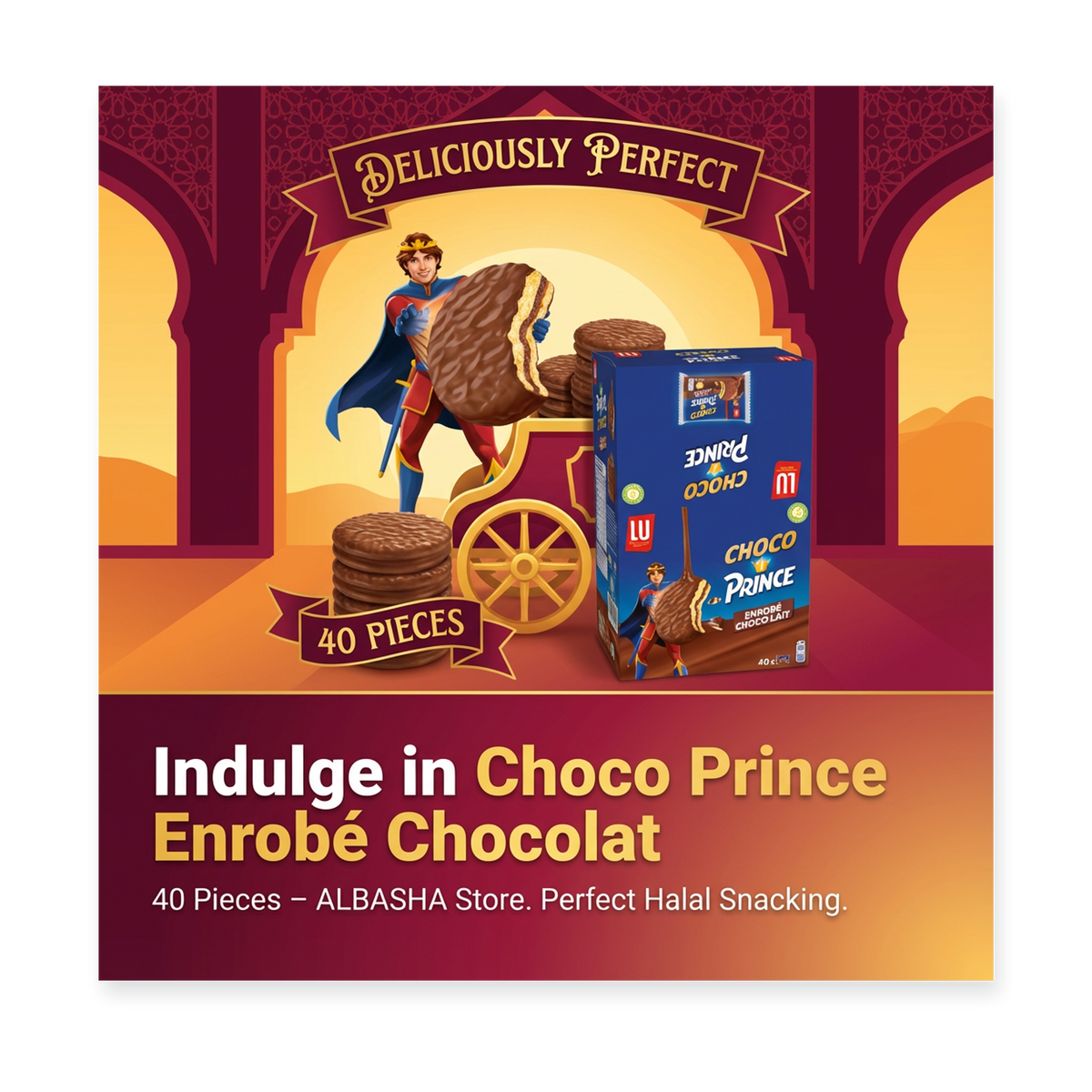 Choco Prince Enrobé Chocolat – 40 Pieces
