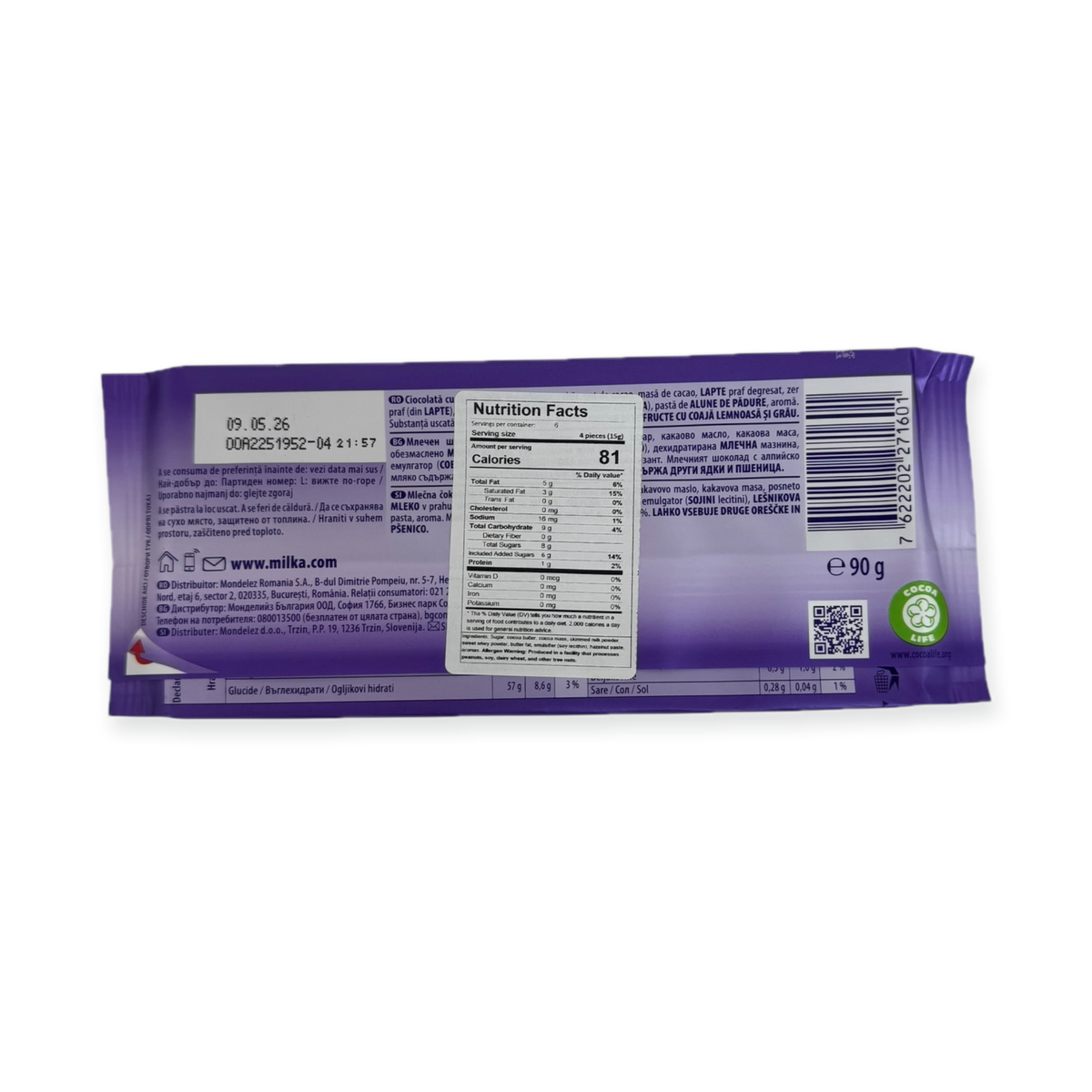 Milka Alpine Milk Chocolate Bar – 90g Creamy Swiss Chocolate