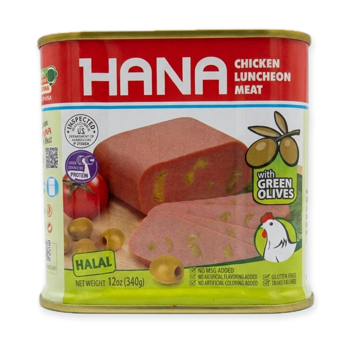 HANA Chicken Luncheon Meat with Green Olives 12oz - Halal