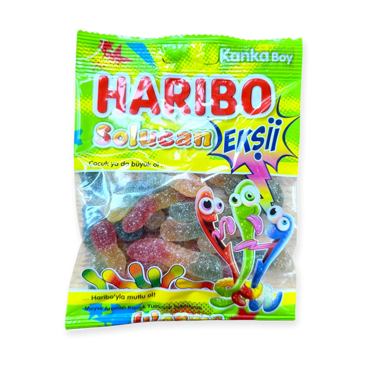 Haribo Sour Gummy Worms Halal Beef Gelatin