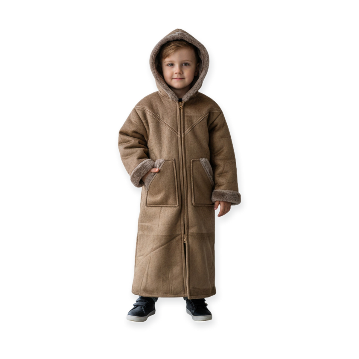 Kids Winter Fur Coat – Hooded & Stylish for 3-4 Year Olds, Warm Faux Fur Outerwear