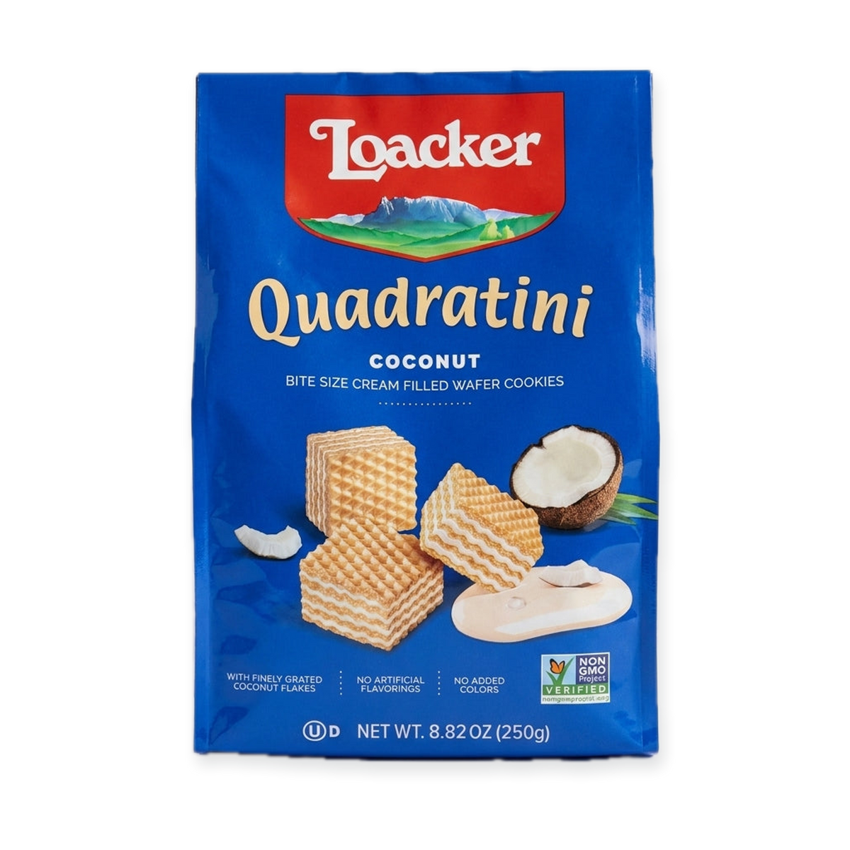 Loacker Quadratini Coconut Wafer Cookies 8.82 oz - Cream Filled