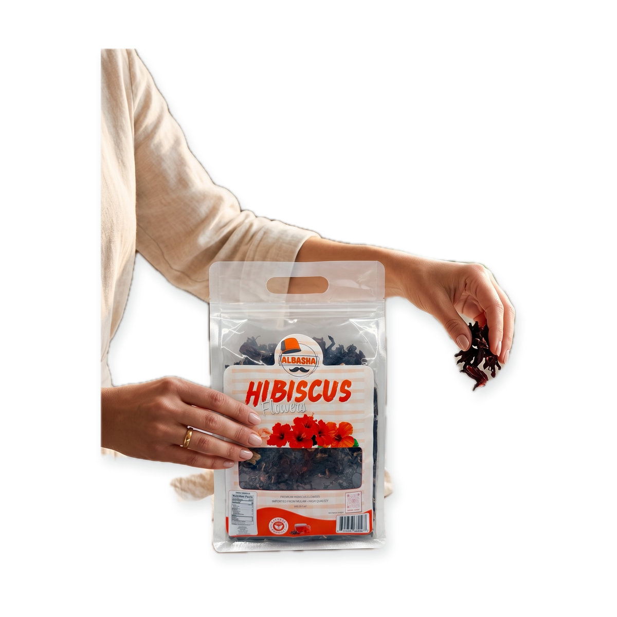 AlBasha Hibiscus Flowers 30g - Premium Sudanese Dried Herbal Tea
