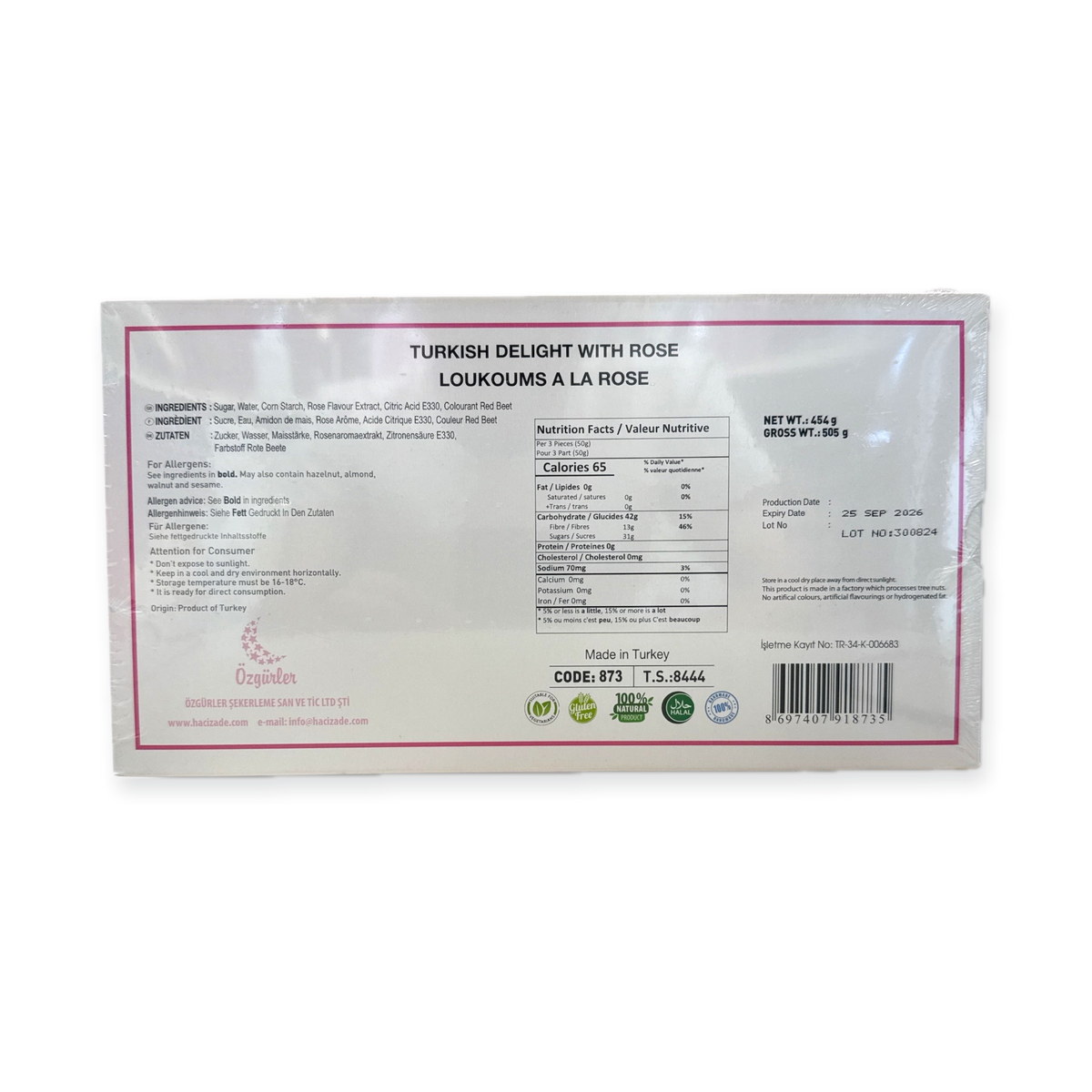 HazerBaba Turkish Delight – Authentic Ross Flavour 200g