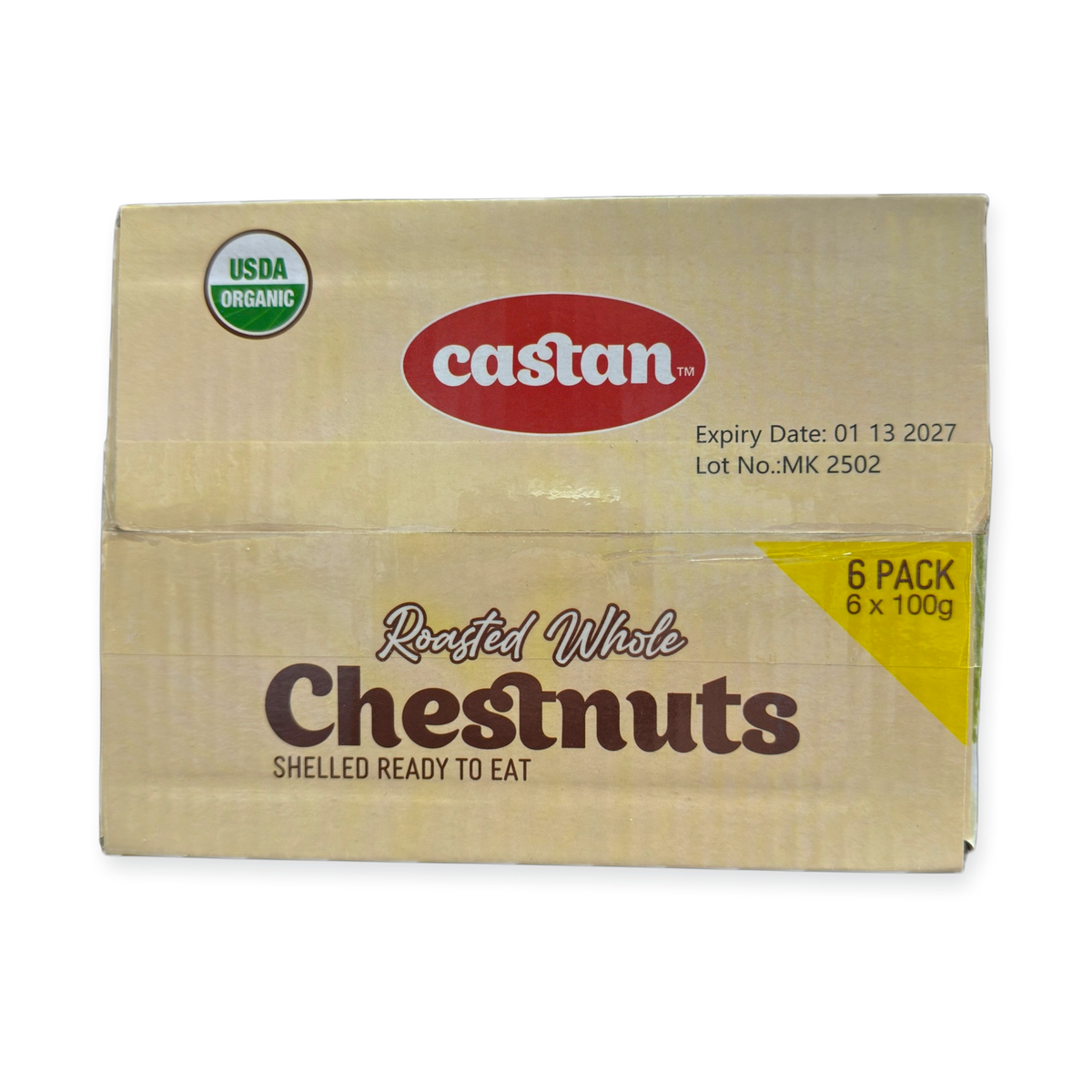 Castan Roasted Whole Chestnuts Snack – 6 Pack