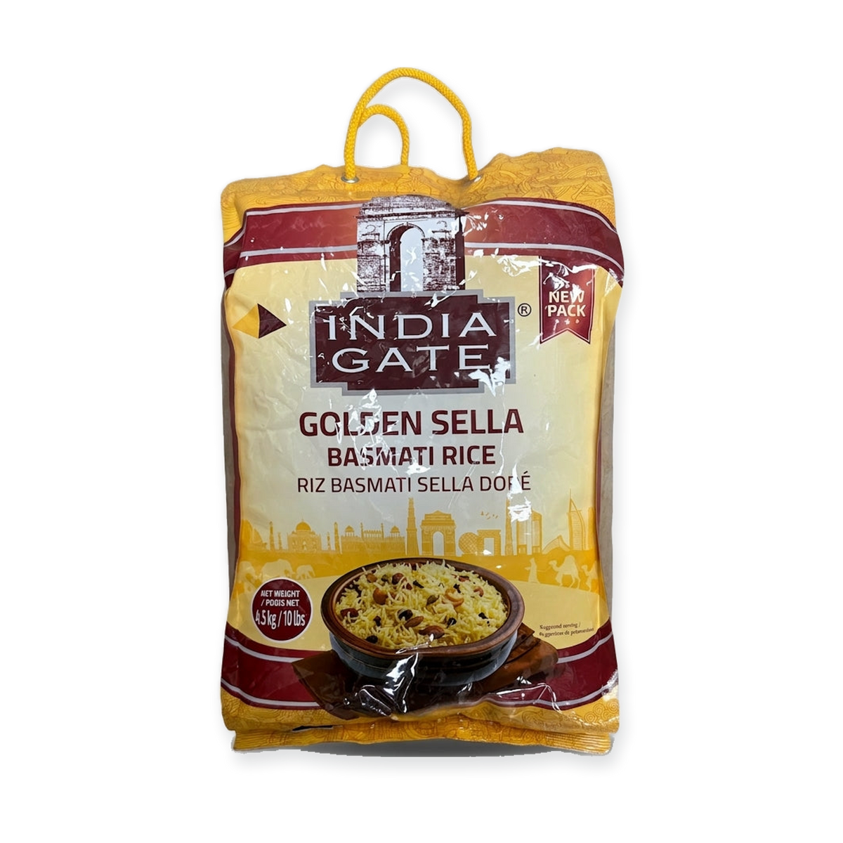 India Gate Golden Sella Basmati Rice 10 lbs - Premium Aged Long Grain